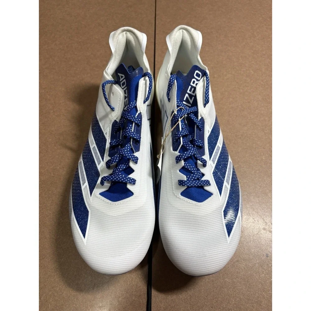 Adidas Adizero Electric Football Cleats White Royal Blue IE6292 Men's Size 12.5